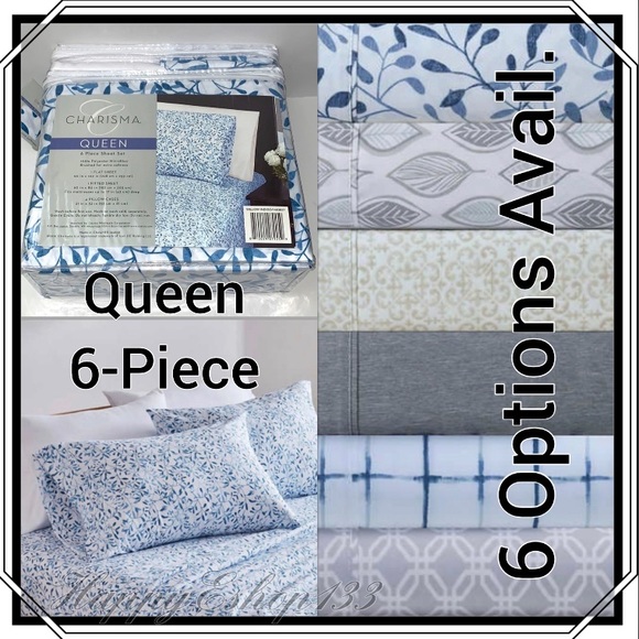 Charisma Microfiber 6-Piece Queen Sheet Set